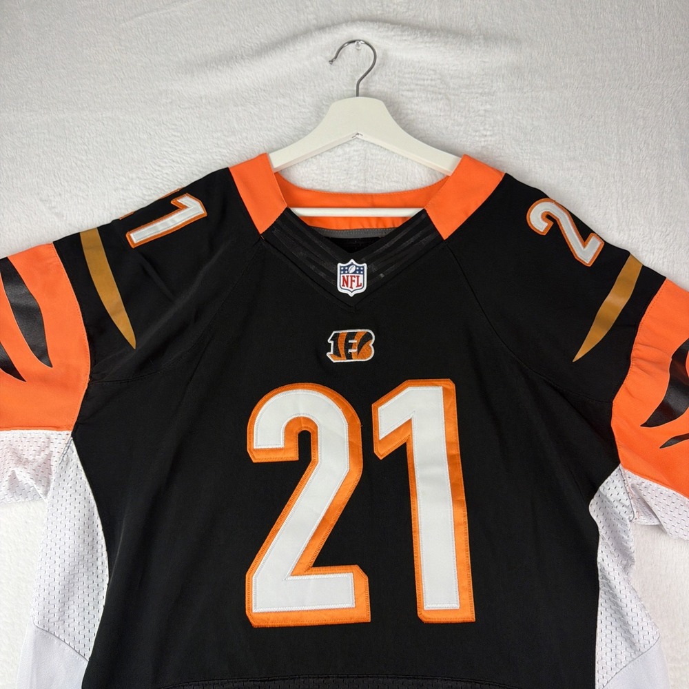 Nike Men's NFL Black White Orange Cincinnati Bengals Dennard #21 Jersey Size 44